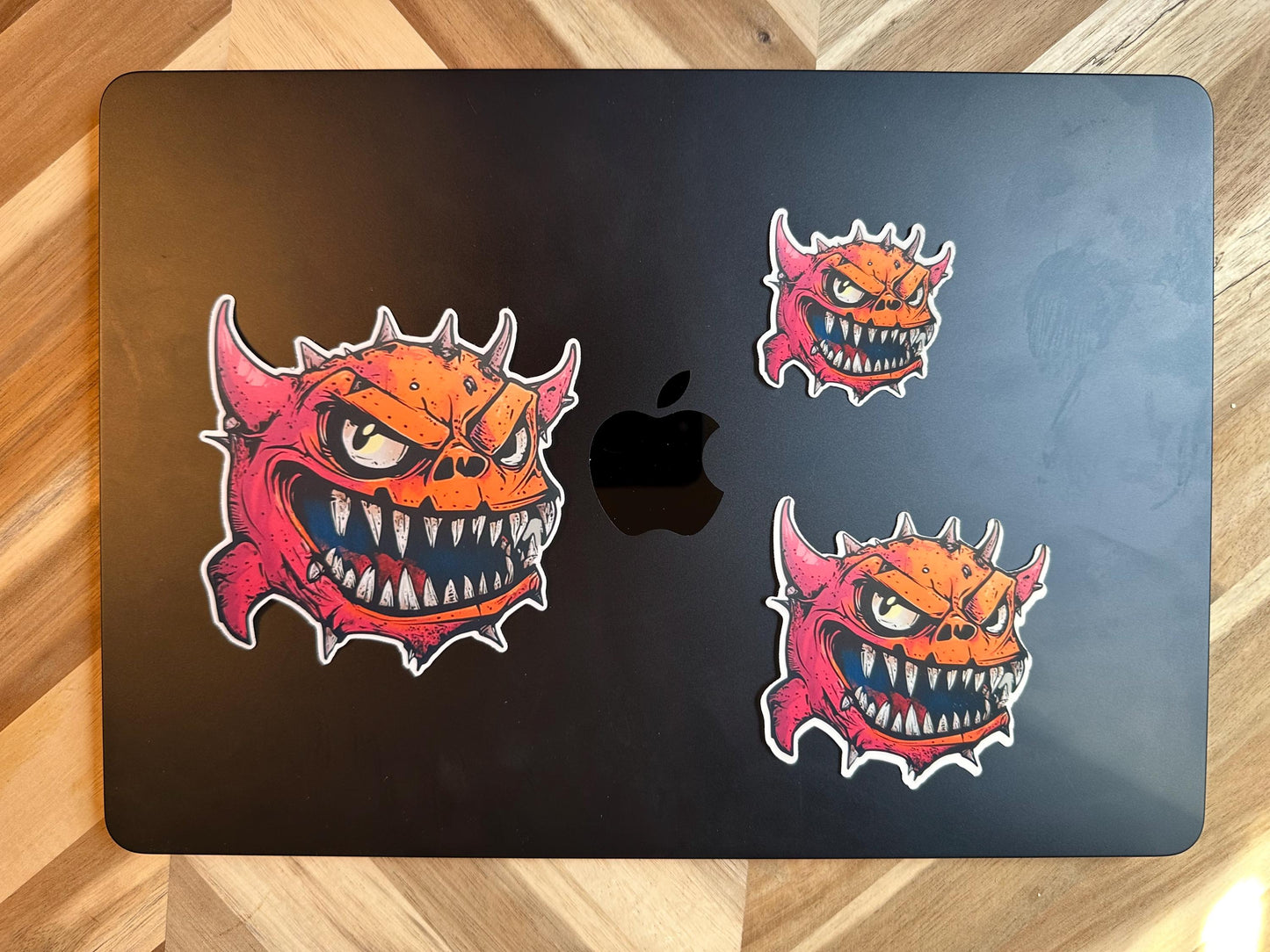 Red Demon Sticker | Cacodemon Gaming Vinyl Decal | Horror Monster Art | Sharp Teeth Illustration | Retro Gaming Laptop Sticker | FPS Game