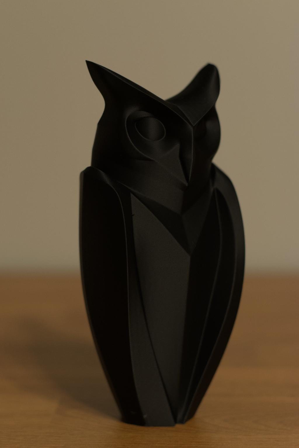 3D Printed Geometric Owl Sculpture - Modern Minimalist Home Decor