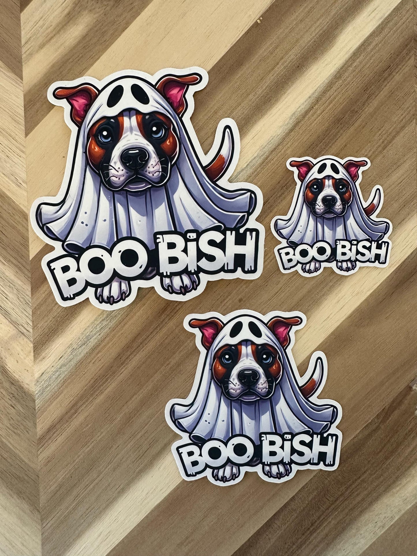Halloween Pitbull Ghost Sticker