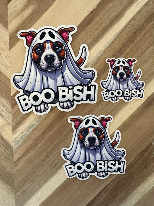 Halloween Pitbull Ghost Sticker