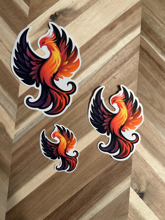 Phoenix Rising Sticker - Mythical Fire Bird Vinyl Decal