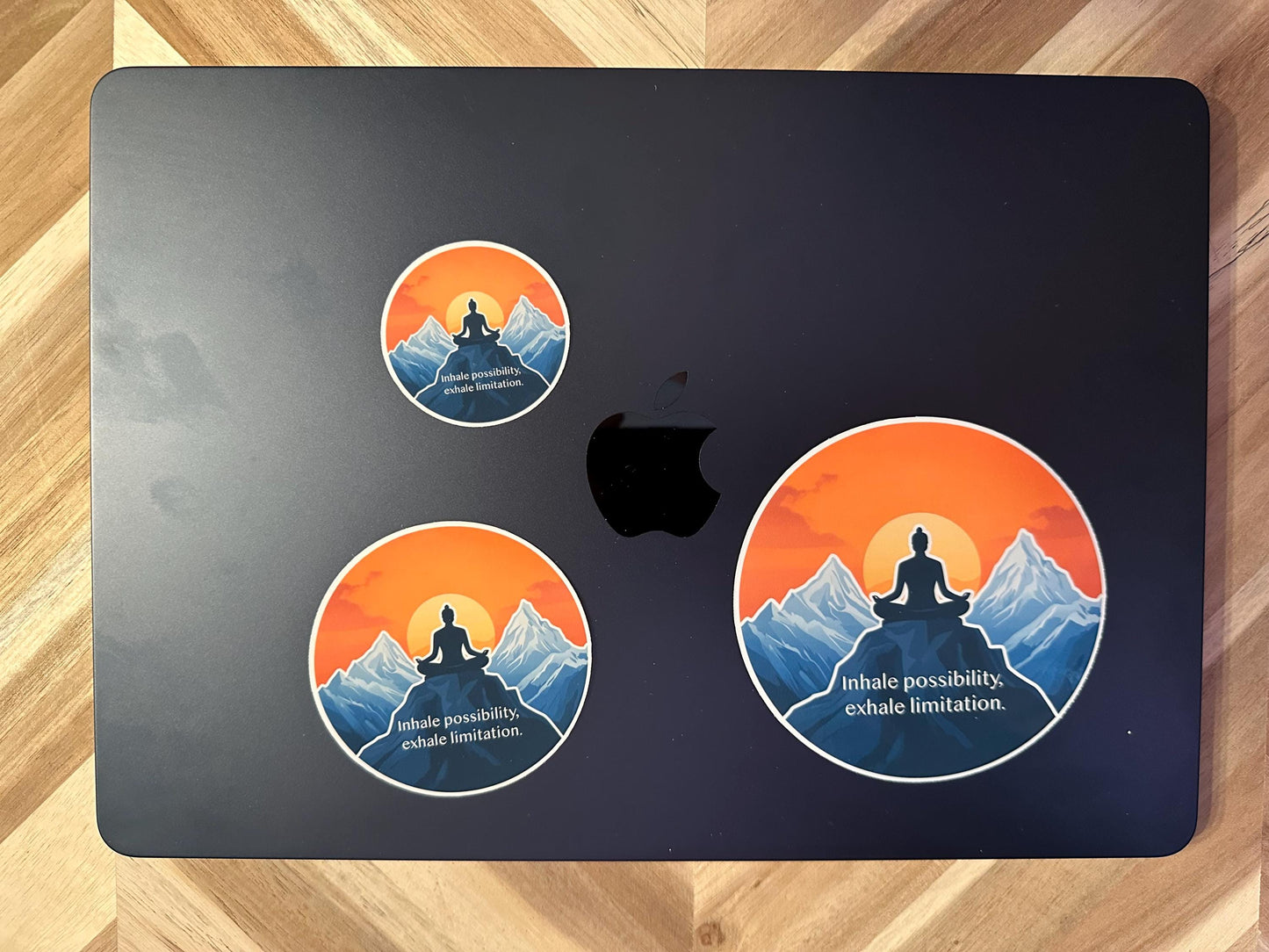 Sunset Yoga Sticker | Yoga Quote Decal | "Inhale possibility, exhale limitation" | Inspirational Breathwork Vinyl