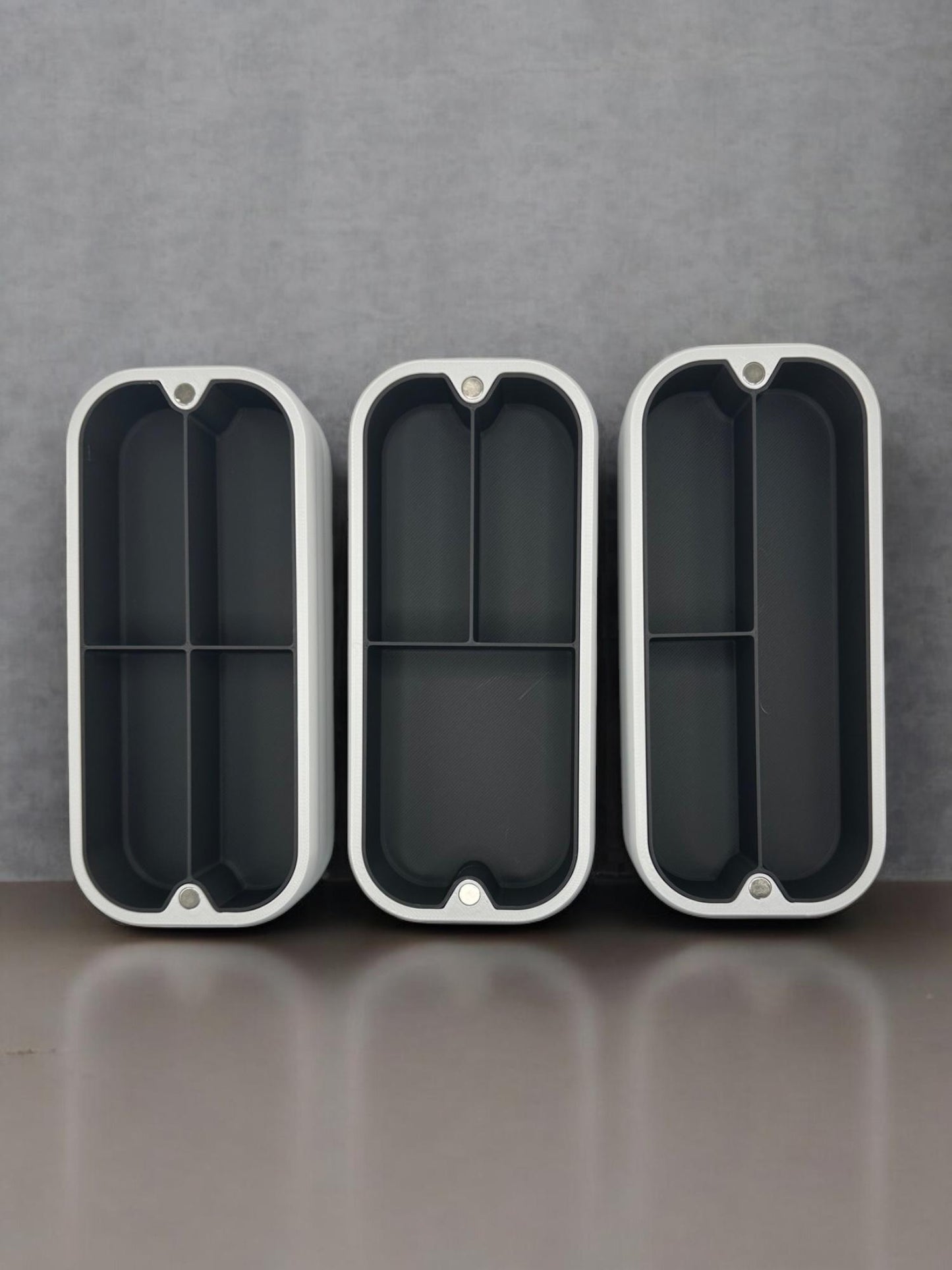 Modern 3D Printed Three-Tier Storage Box - Minimalist Desk Organizer