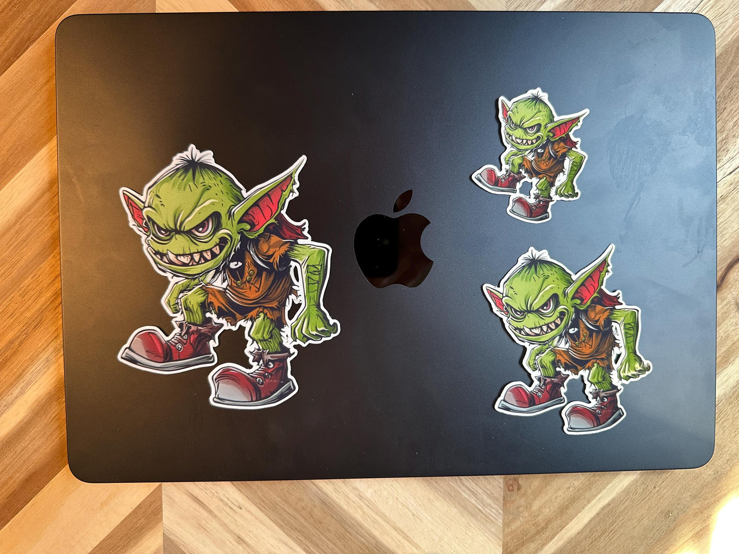 Green Gremlin Vinyl Sticker | Fantasy Creature Decal | Monster Art | Waterproof Laptop Sticker