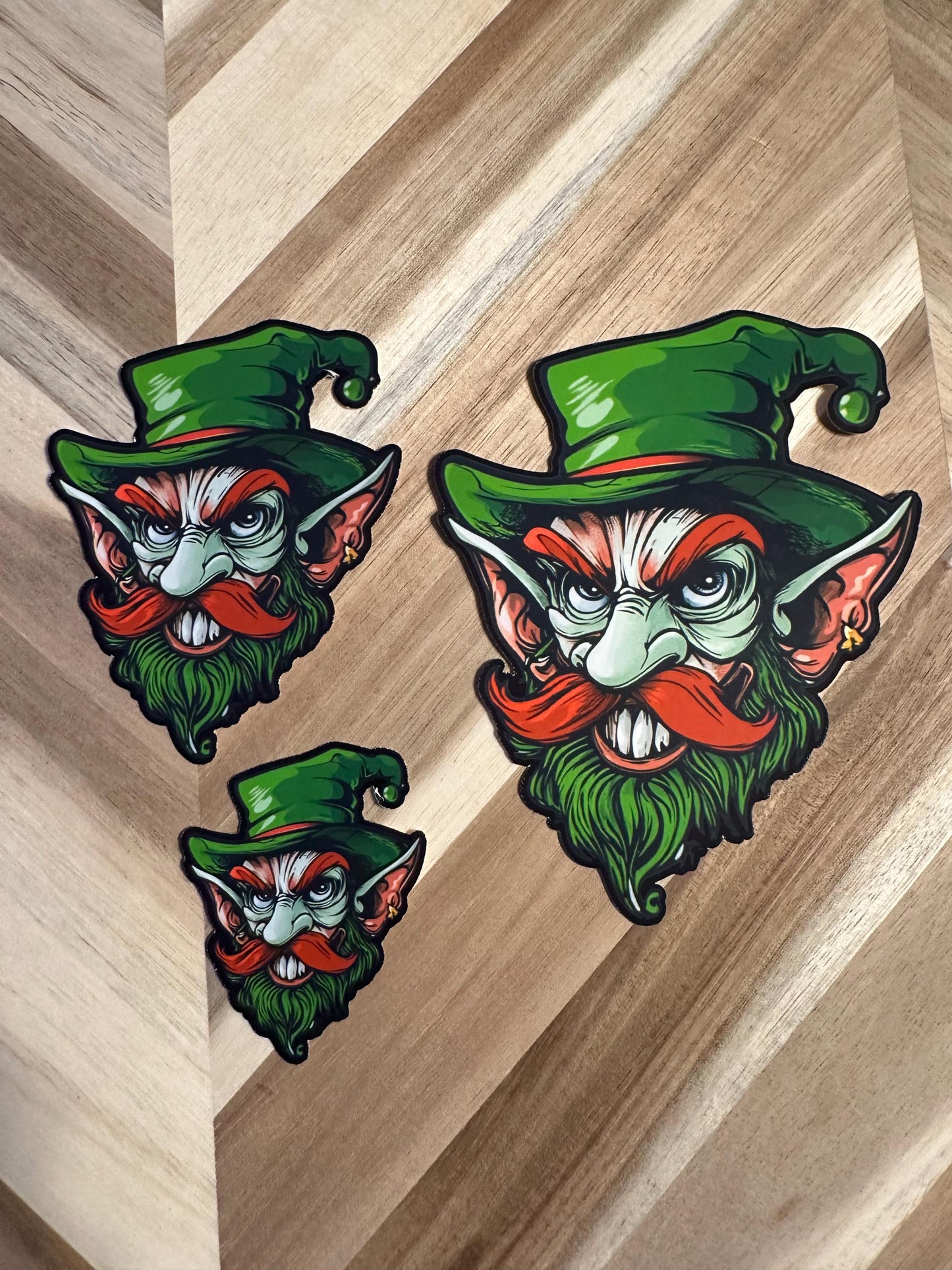 Angry Leprechaun Vinyl Sticker | Goblin Decal | Irish Folklore Art | Laptop Water Bottle Sticker