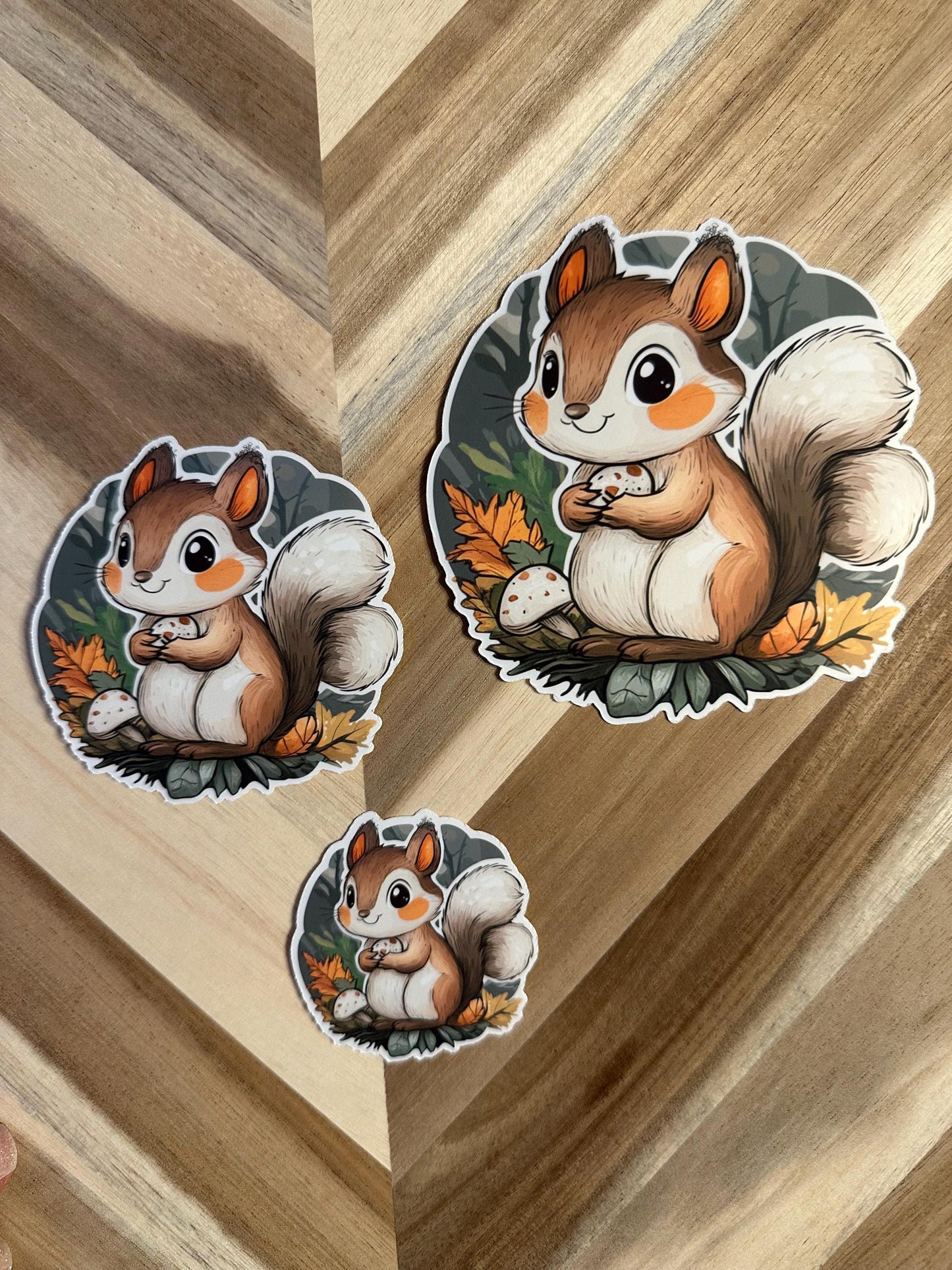 Woodland Squirrel Sticker: Autumn Forest Animal Die Cut