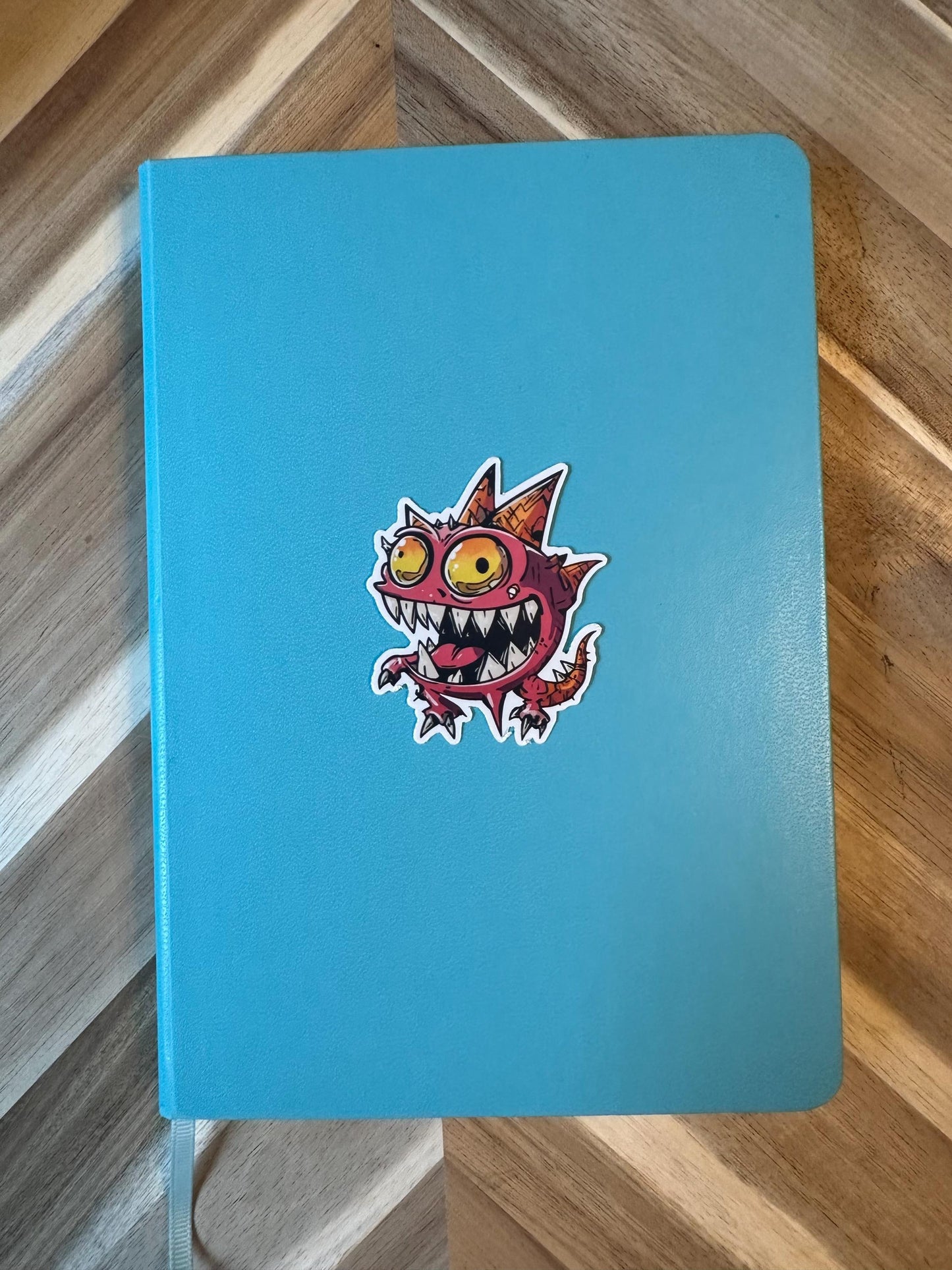 Pink Monster Sticker | Cute Cartoon Creature Vinyl Decal | Gaming Character Art | Waterproof Laptop Sticker