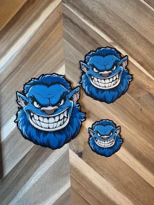 Blue Monster Vinyl Stickers | Waterproof Decals | Car Laptop Phone Gaming Decoration | Blue Beast Character