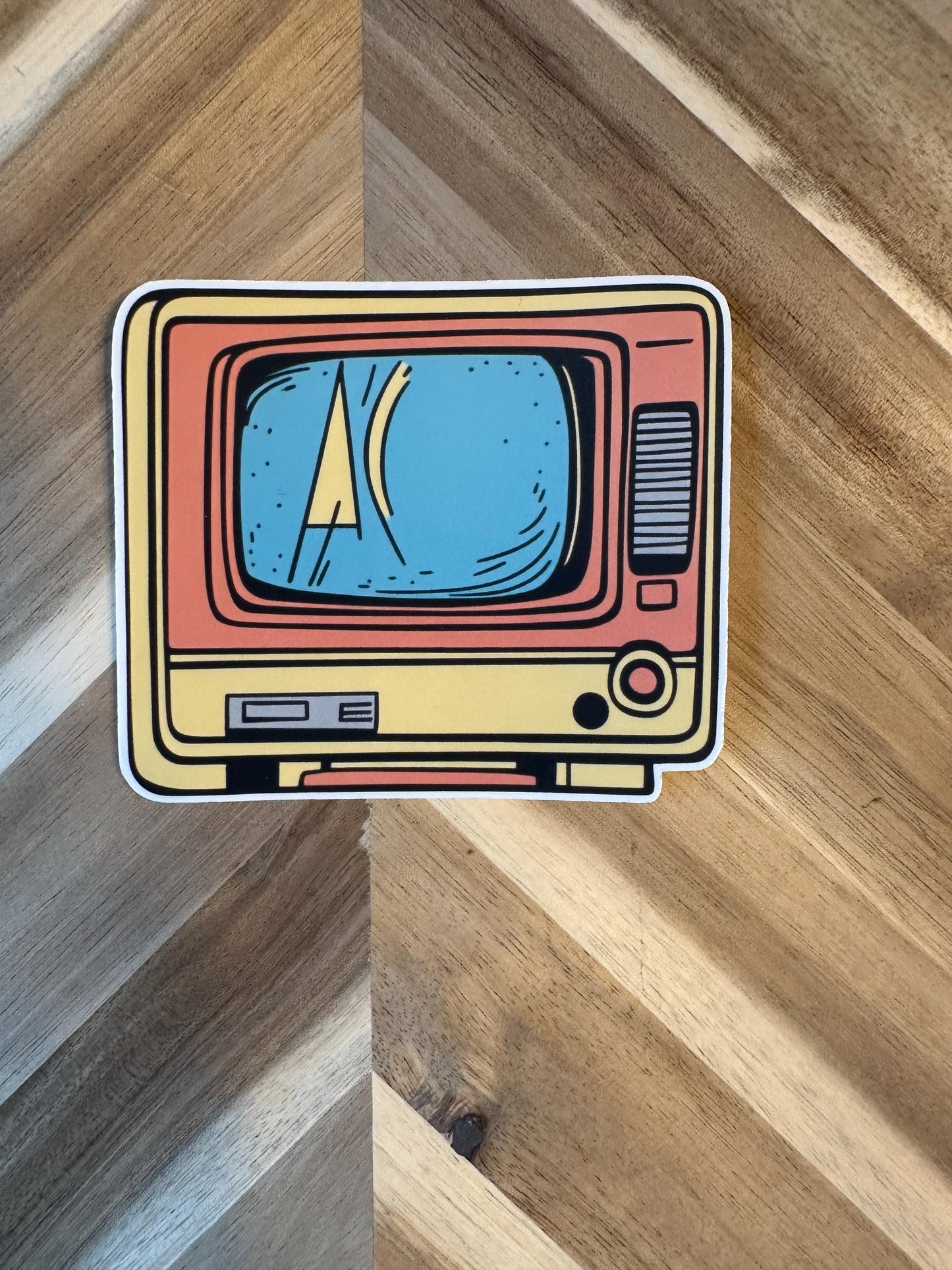 Retro TV Sticker: Mid-Century Television Vinyl Decal