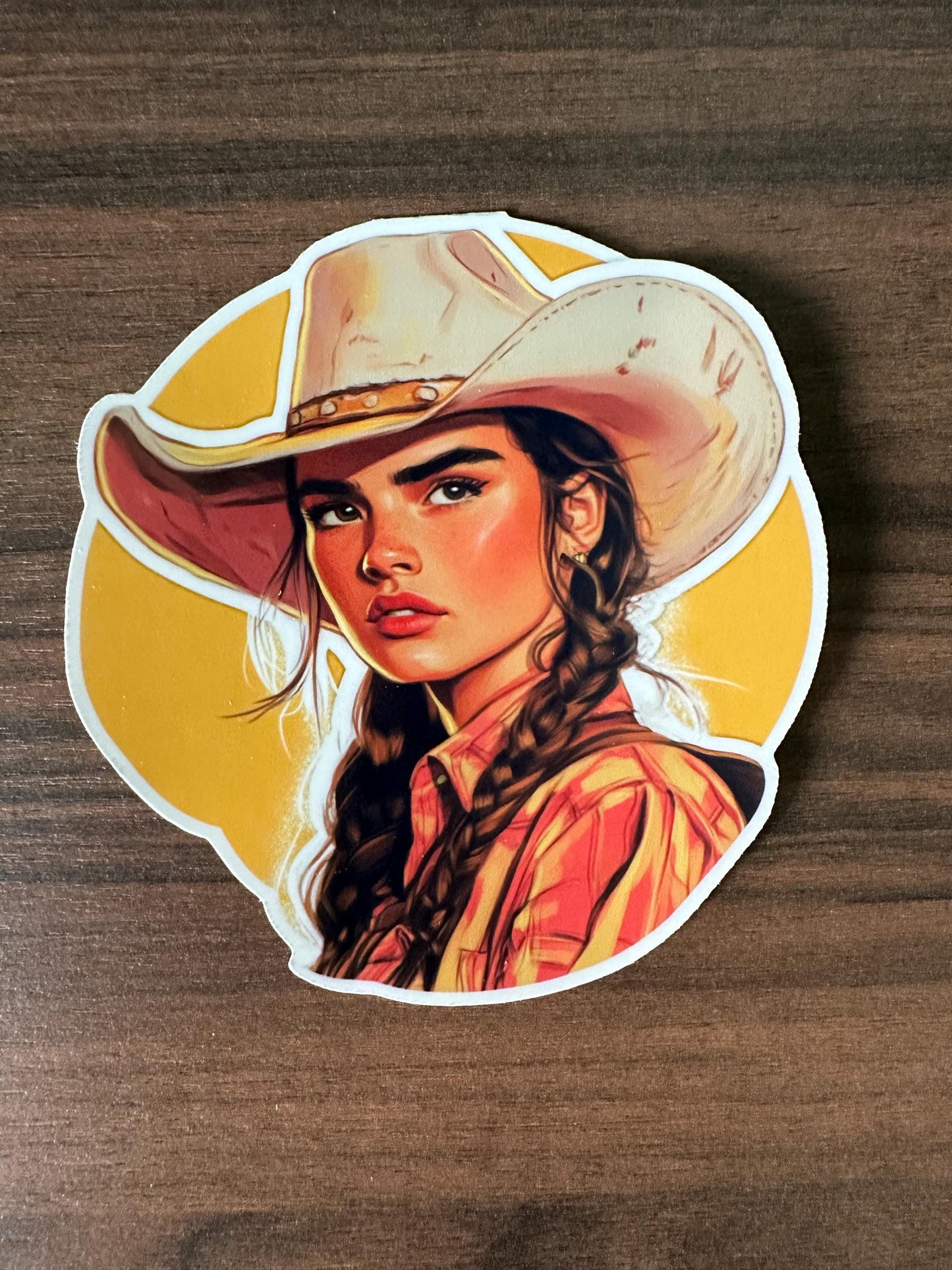 Western Cowgirl Art Sticker