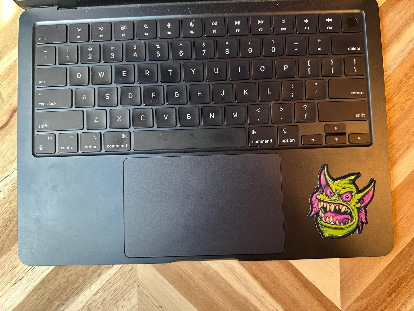 Green Bat Demon Vinyl Sticker | Glossy Monster Decal | Purple & Green Creature | Waterproof Laptop Decoration | Halloween Horror Collection