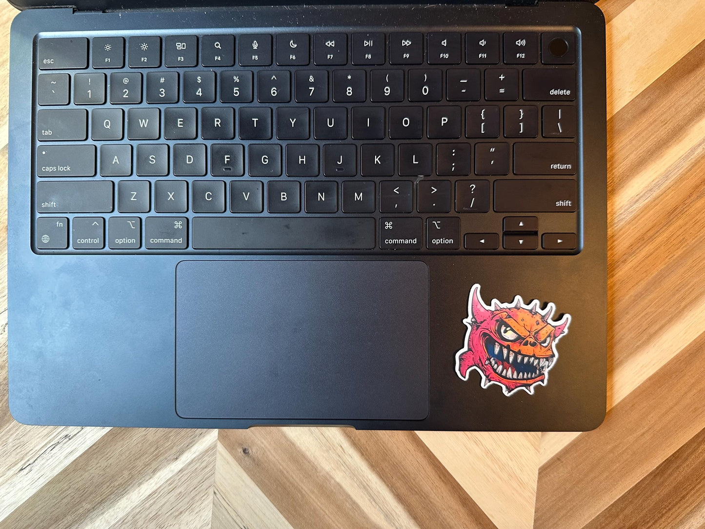 Red Demon Sticker | Cacodemon Gaming Vinyl Decal | Horror Monster Art | Sharp Teeth Illustration | Retro Gaming Laptop Sticker | FPS Game