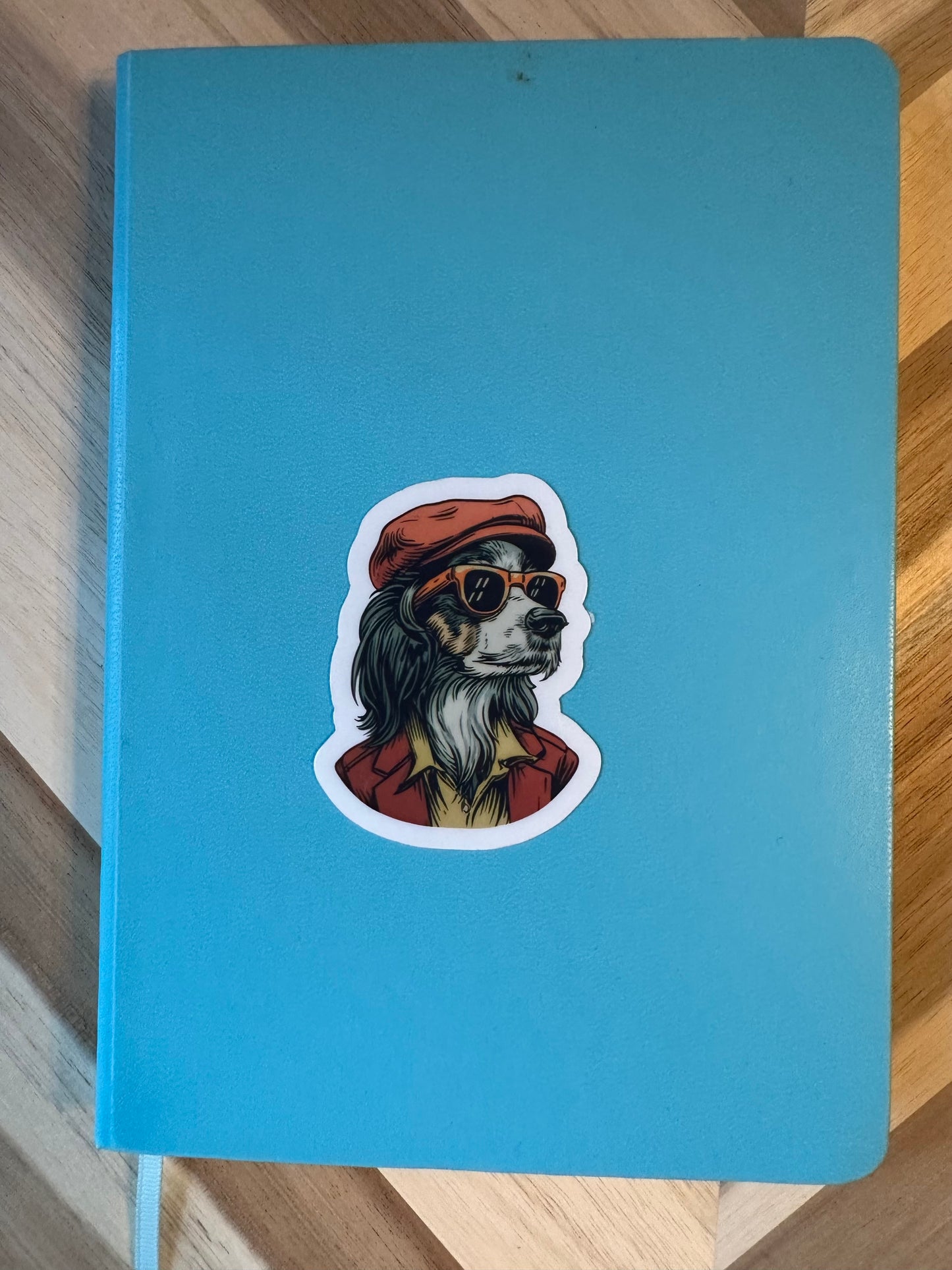 Retro Cool Dog Sticker - Vintage Hipster Cavalier King Charles Spaniel Decal