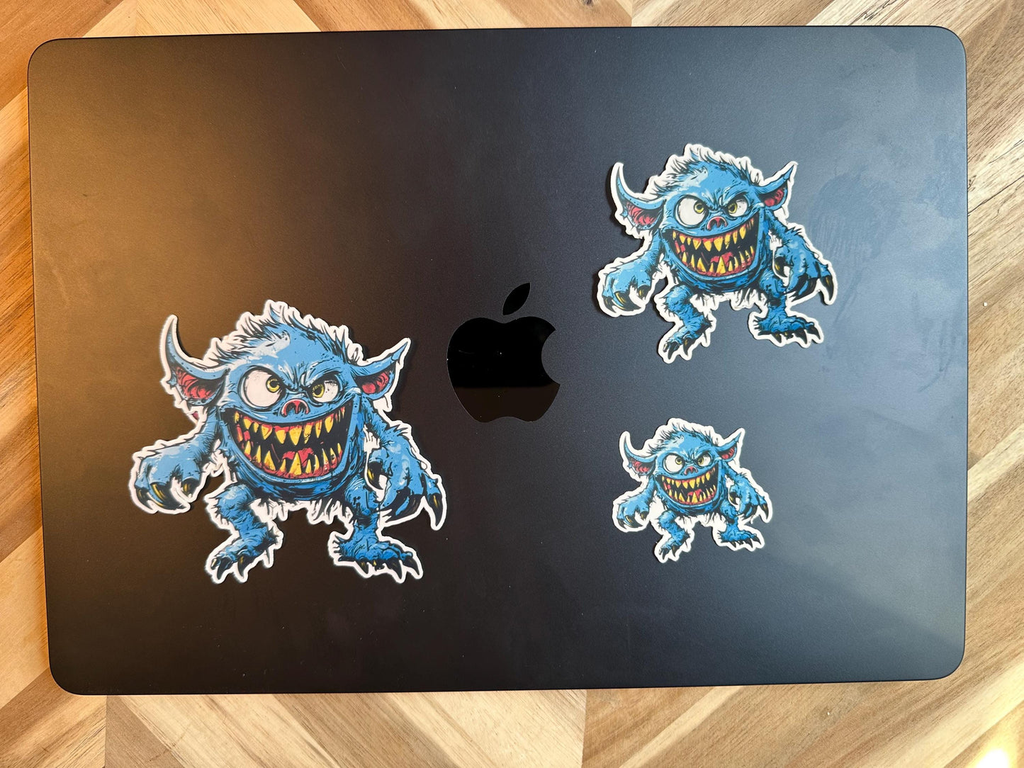 Blue Monster Vinyl Sticker: Waterproof Yeti Creature Decal