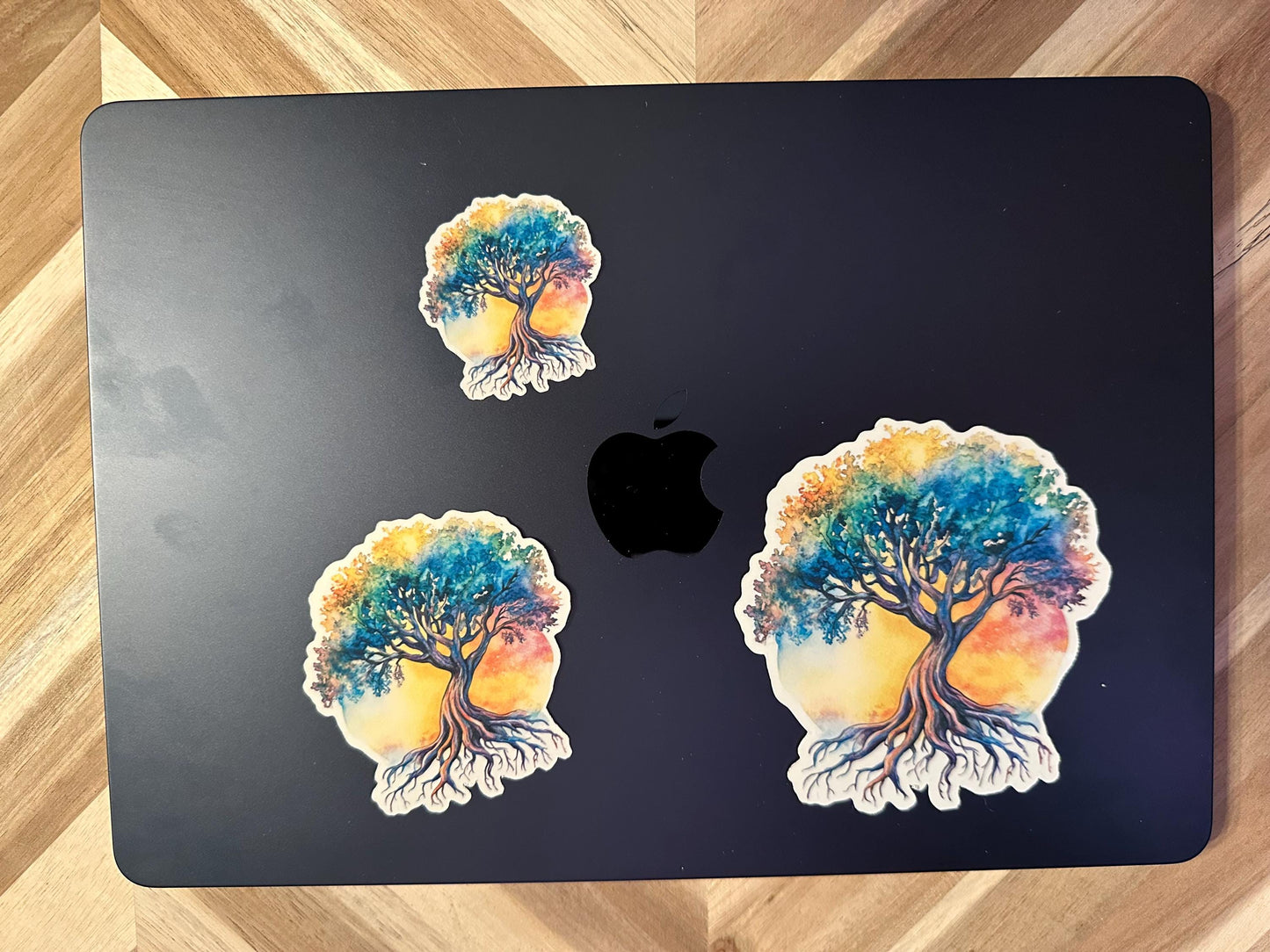 Watercolor Tree of Life Sticker: Sunset Root System Art