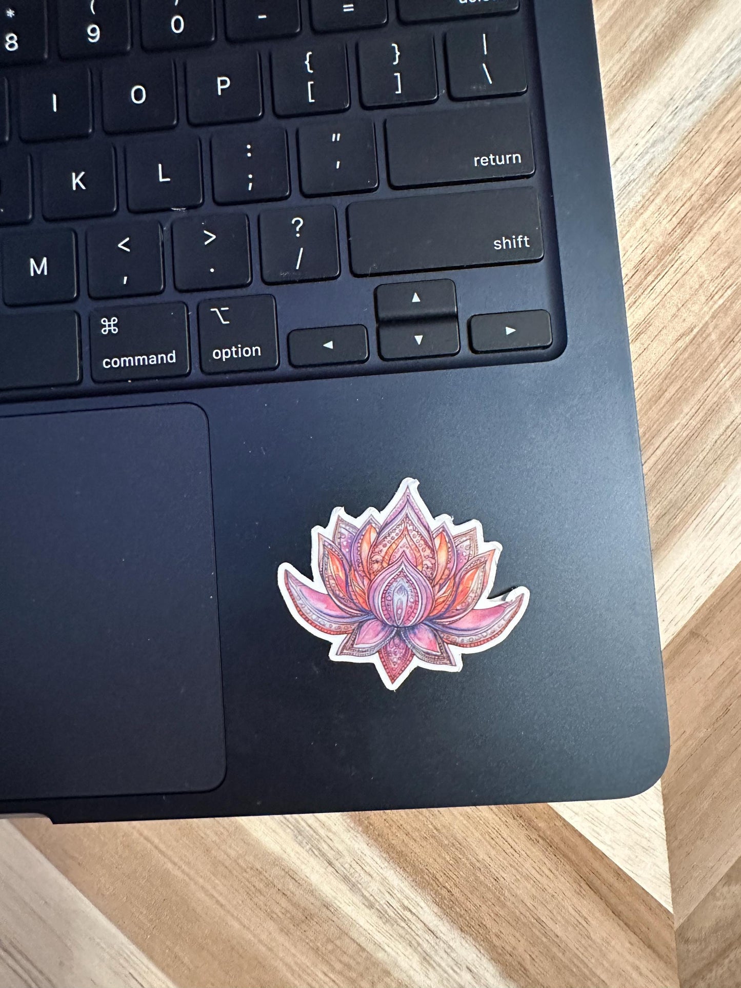 Watercolor Lotus Flower Sticker: Mandala Art, Boho Yoga Decal