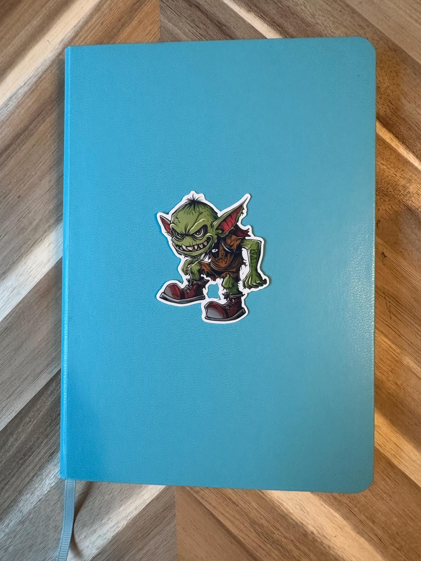 Green Gremlin Vinyl Sticker | Fantasy Creature Decal | Monster Art | Waterproof Laptop Sticker
