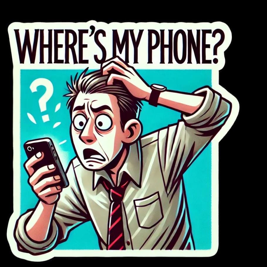 Where's My Phone? Sticker - For the Professionally Absent-Minded