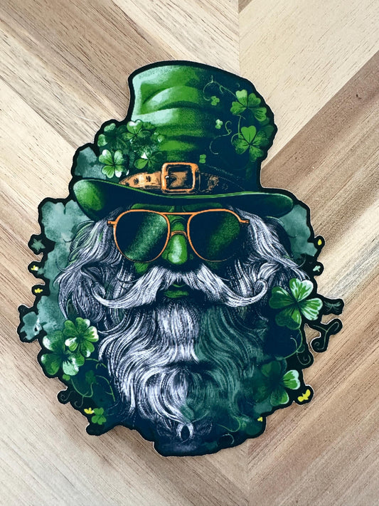 Hipster Leprechaun Sticker: Shamrock Sunglasses - St. Patrick's Day