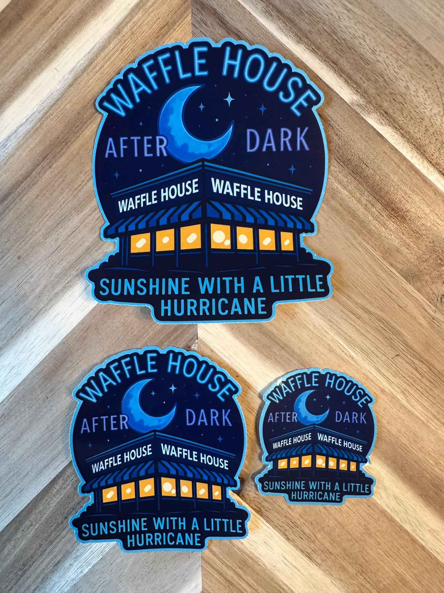 Waffle House After Dark Sticker: Blue Moon Diner Vinyl Decal