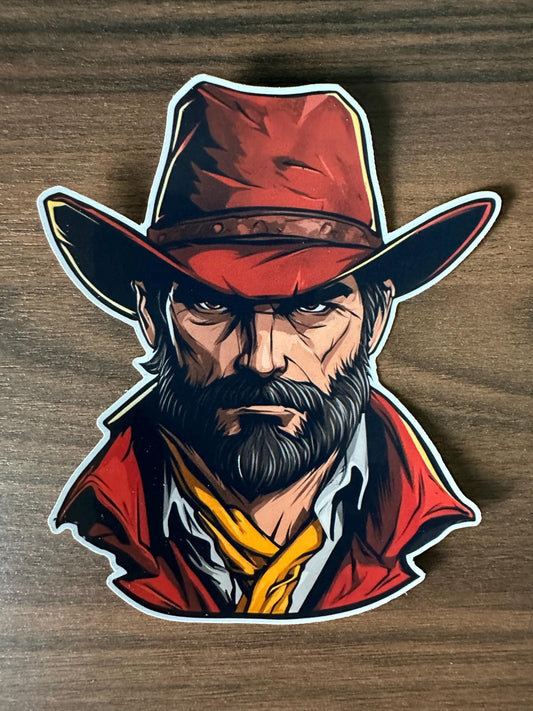 Rugged Cowboy Die-Cut Vinyl Sticker