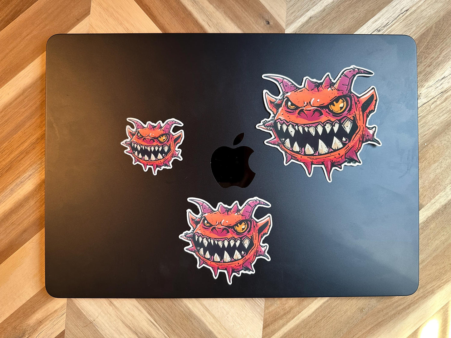 Cacodemon Vinyl Sticker | Doom Inspired Monster Decal | Fiery Red Demon Head | Creature Collection