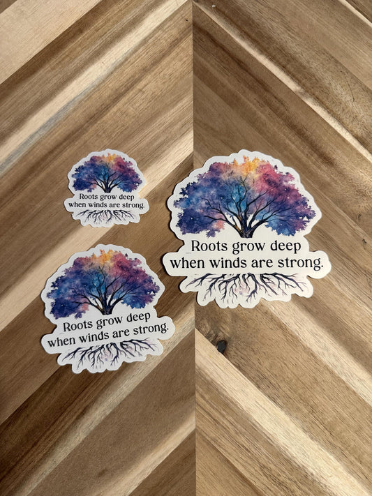 Watercolor Galaxy Tree Sticker: Inspirational Quote, Resilience Gift
