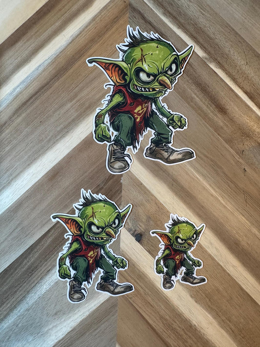 Green Goblin Vinyl Sticker | Fantasy Creature Decal | Punk Elf Art | Waterproof Laptop Sticker