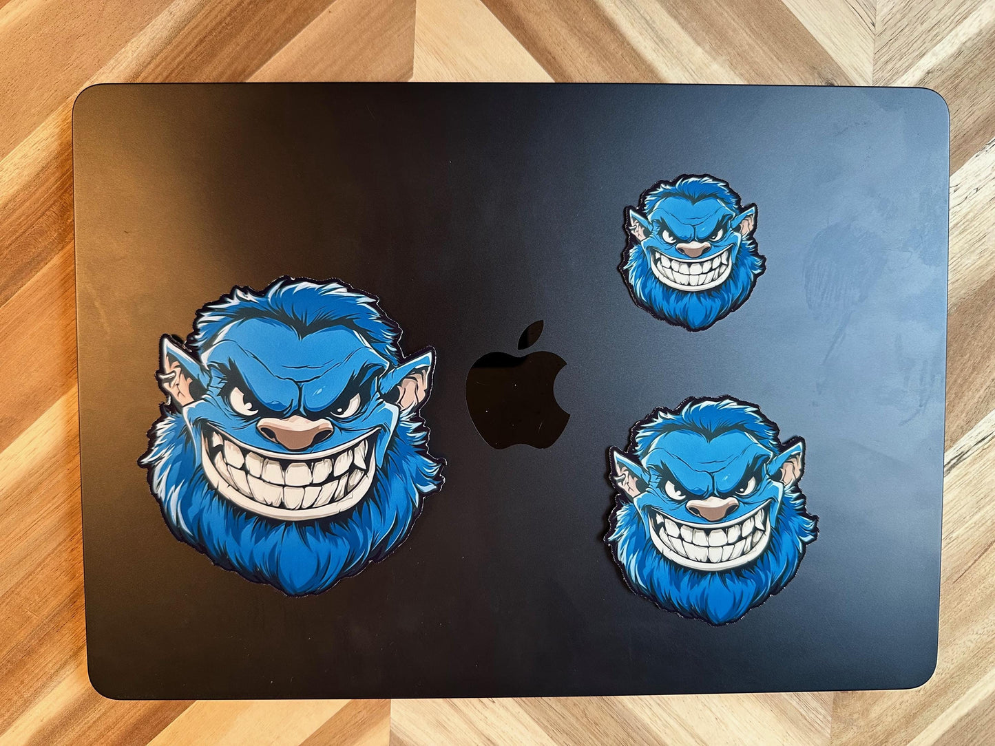 Blue Monster Vinyl Stickers | Waterproof Decals | Car Laptop Phone Gaming Decoration | Blue Beast Character