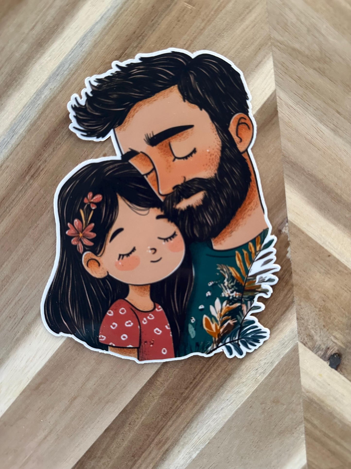 Sweet Dad & Daughter Hug Sticker | Heartwarming Father's Day Gift! | Father Daughter Love | Gift for Him