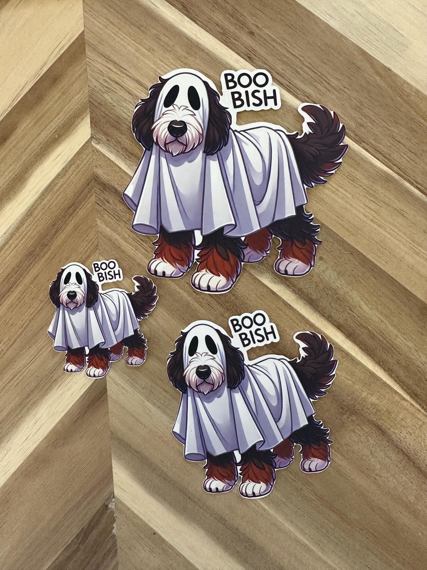 Bernedoodle Boo Bish Halloween Sticker