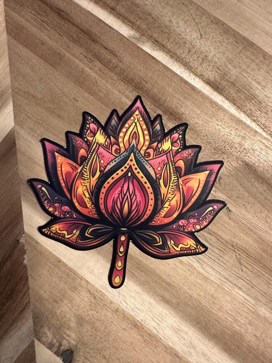 Mandala Lotus Flower Sticker: Vibrant Boho Decal