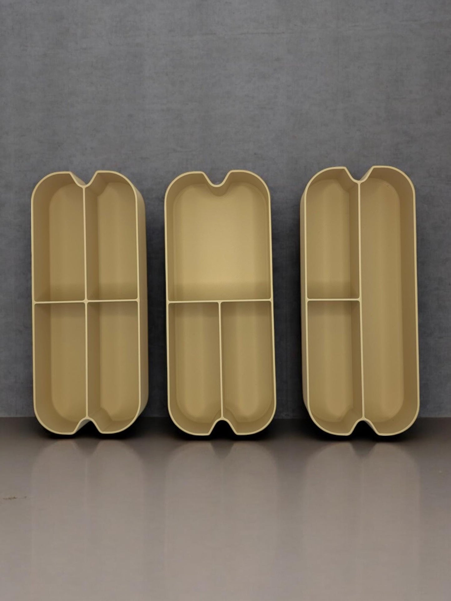 Modern 3D Printed Three-Tier Storage Box - Minimalist Desk Organizer