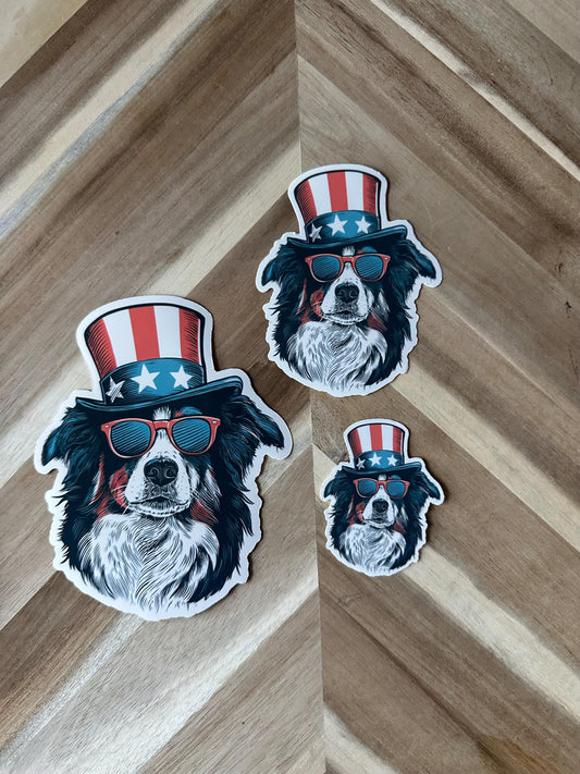 Patriotic Bernese Mountain Dog Sticker: Uncle Sam 4th of July Decal