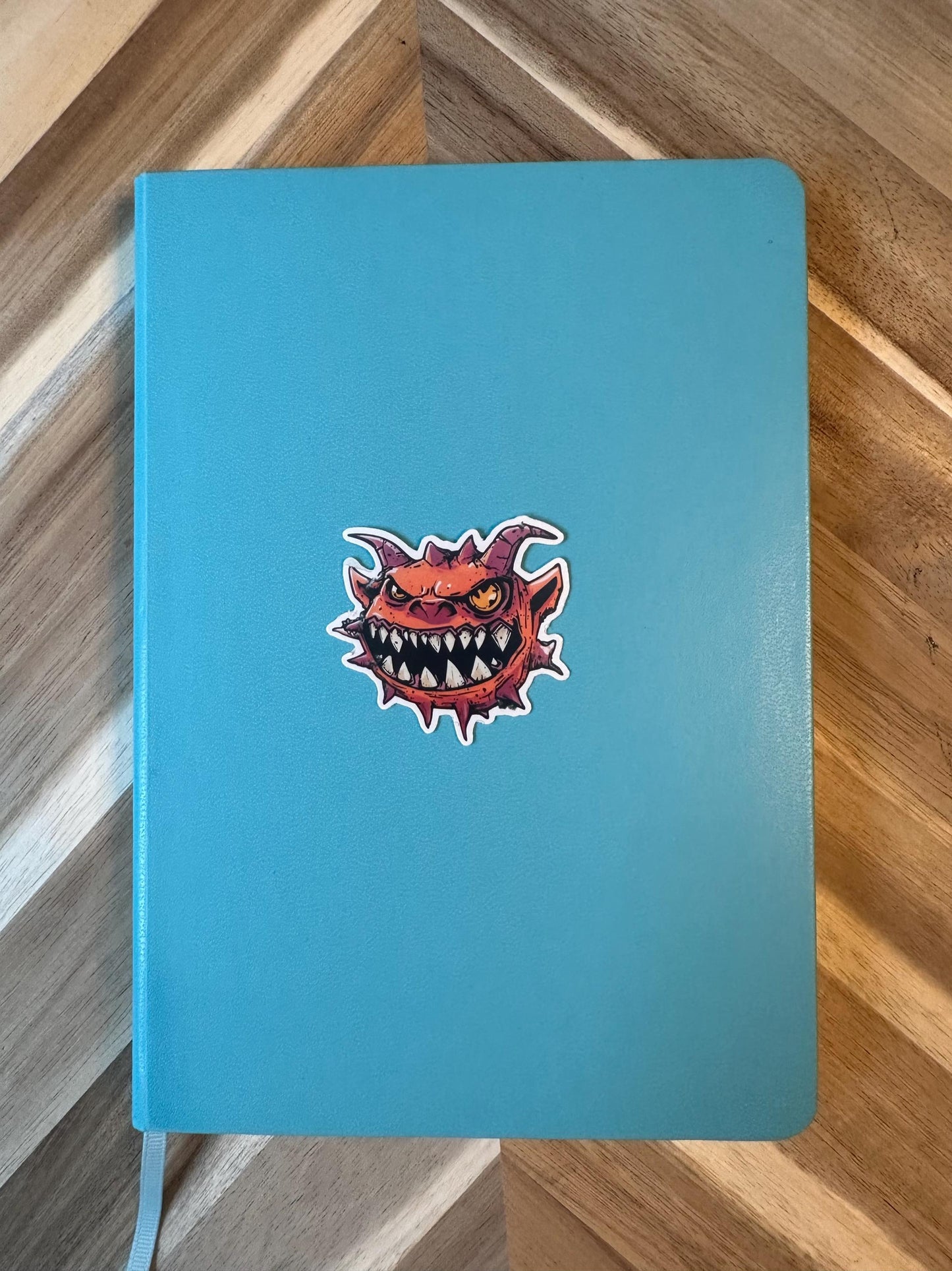 Cacodemon Vinyl Sticker | Doom Inspired Monster Decal | Fiery Red Demon Head | Creature Collection