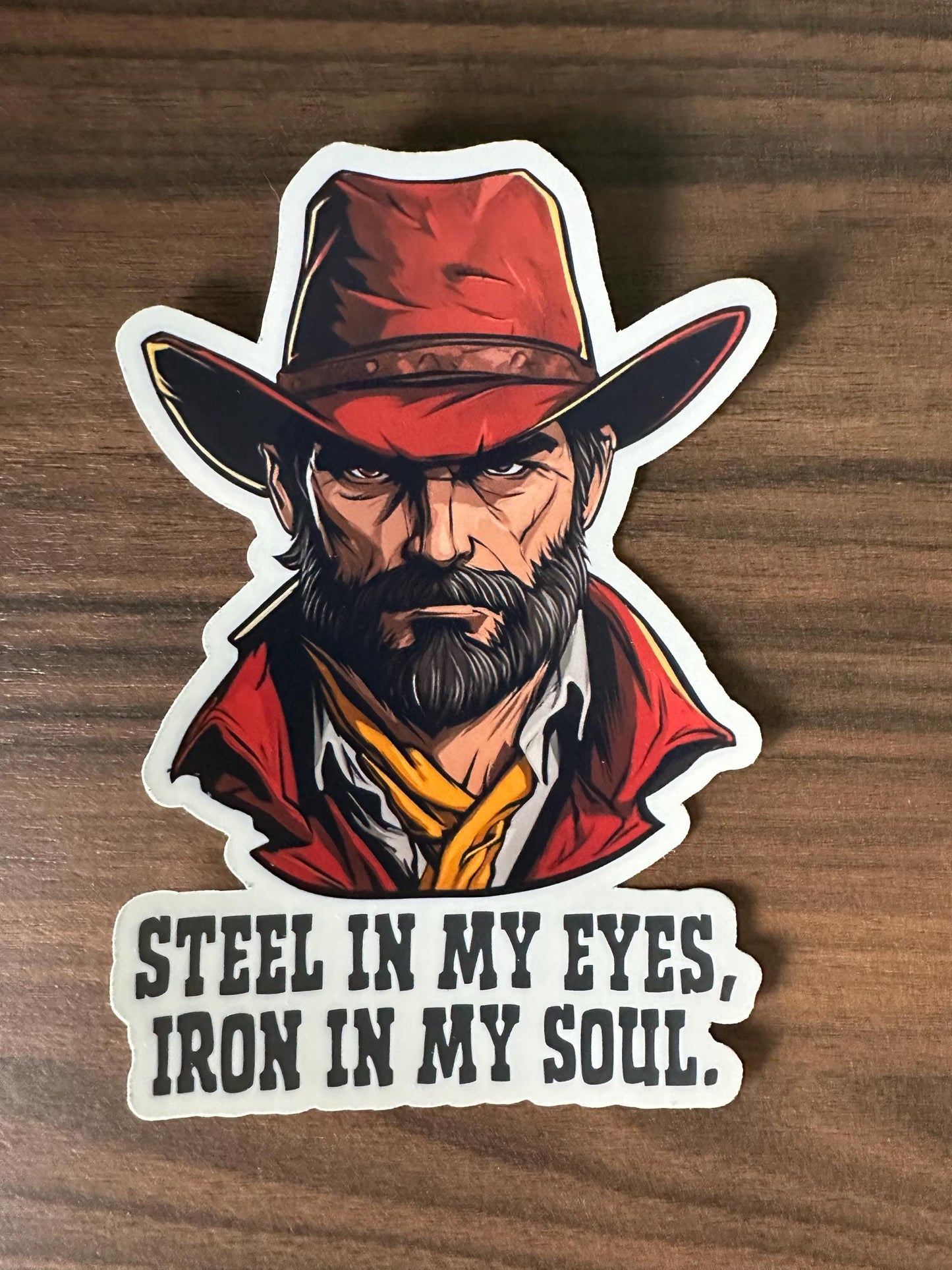 Steel in My Eyes Western Cowboy Vinyl Sticker
