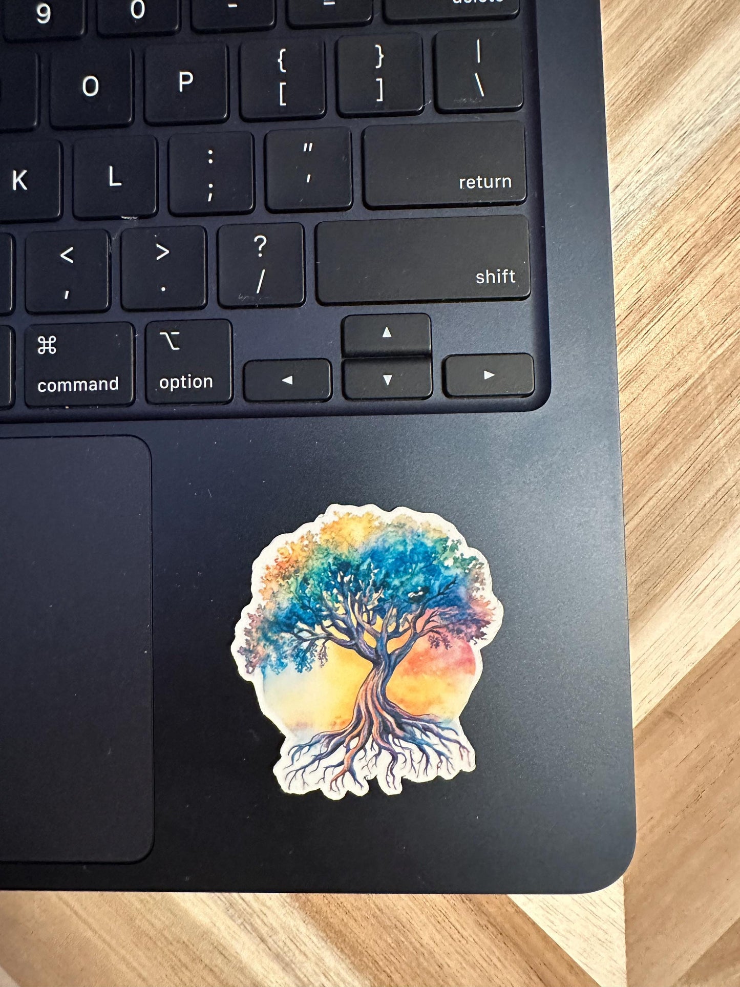 Watercolor Tree of Life Sticker: Sunset Root System Art