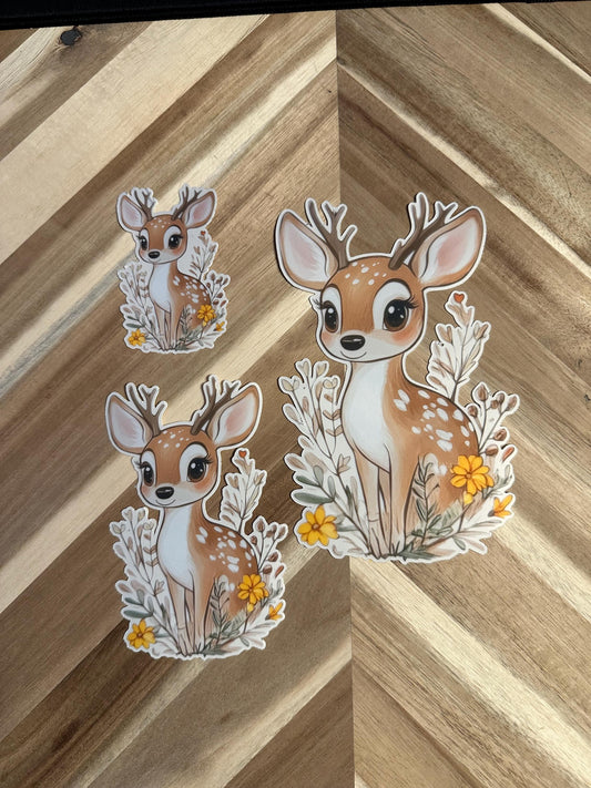 Woodland Deer Sticker - Cute Fawn Forest Animal Vinyl Decal