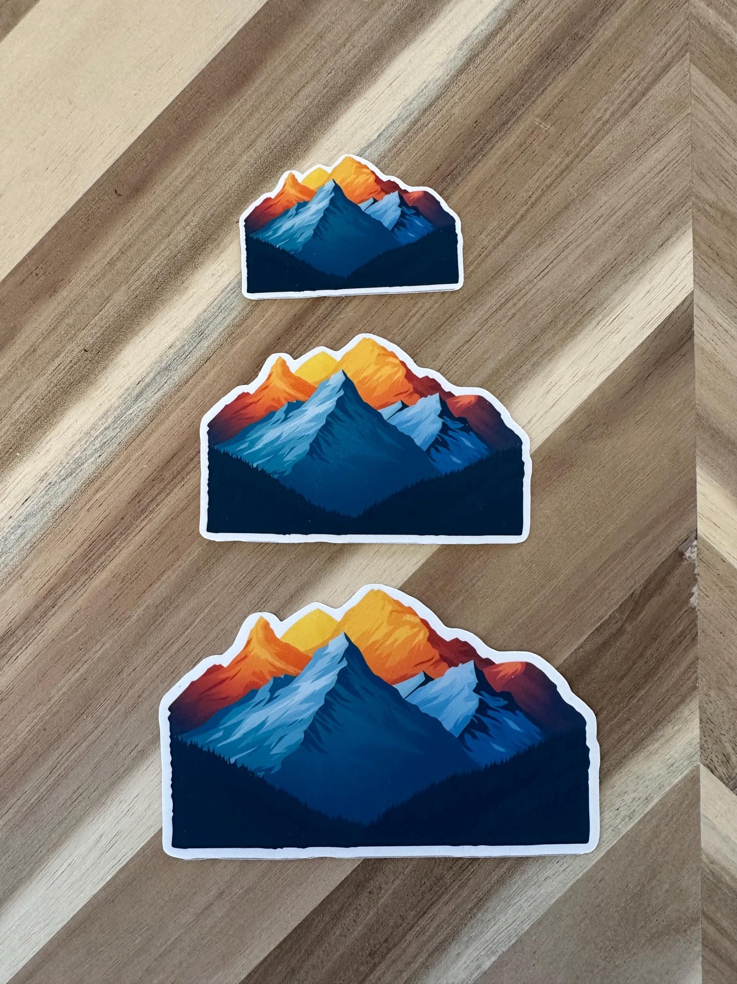 Majestic Mountain Sunset Vinyl Sticker