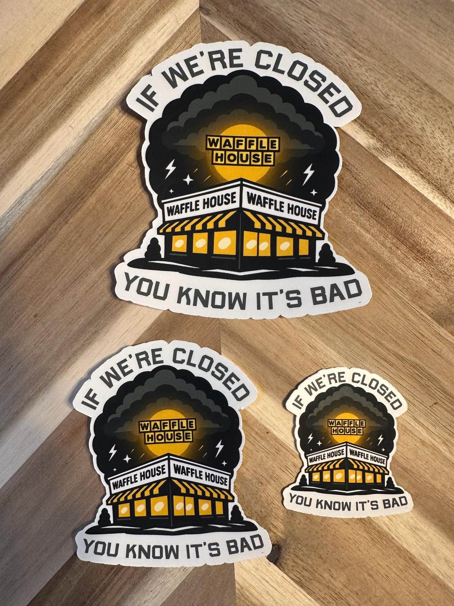 Waffle House Disaster Scale Sticker: Funny Southern Vinyl Decal