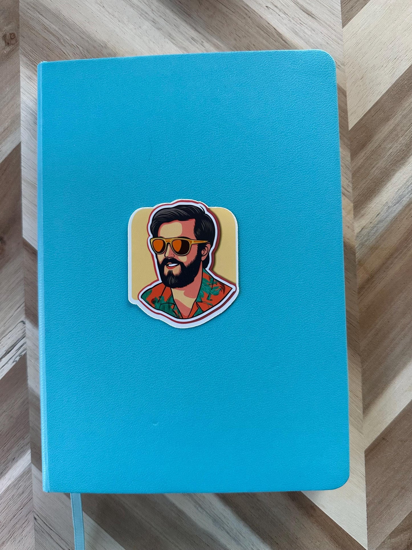 Tropical Dad Vibes Sticker: Hawaiian Shirt, Retro Sunglasses