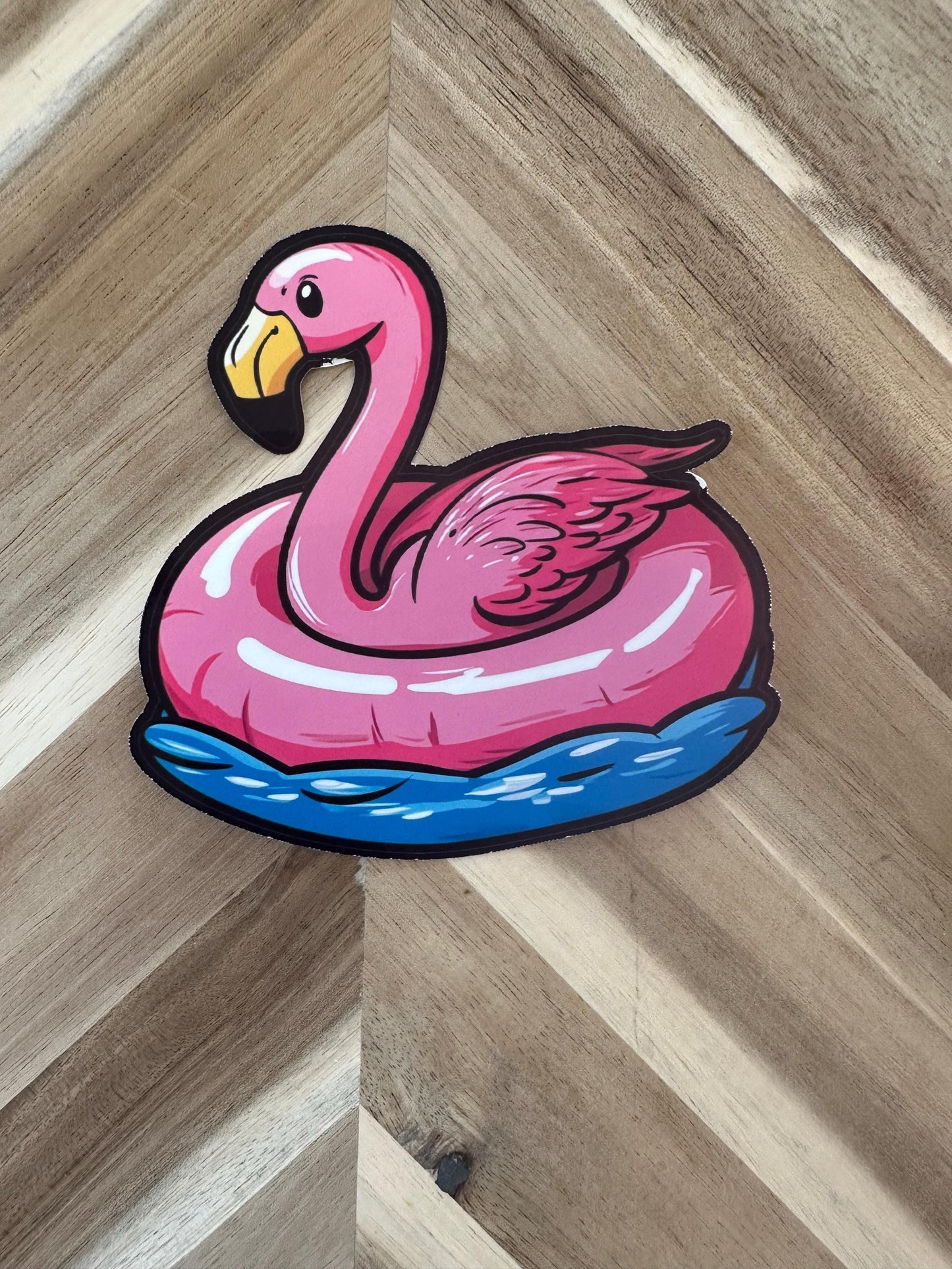 Flamingo Pool Float Sticker: Pink Summer Vinyl Decal