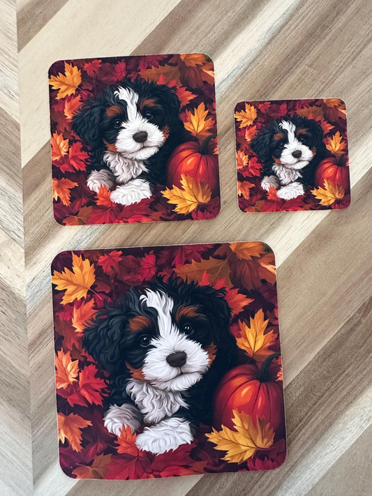 Autumn Bernedoodle Sticker - Fall Dog Vinyl Decal