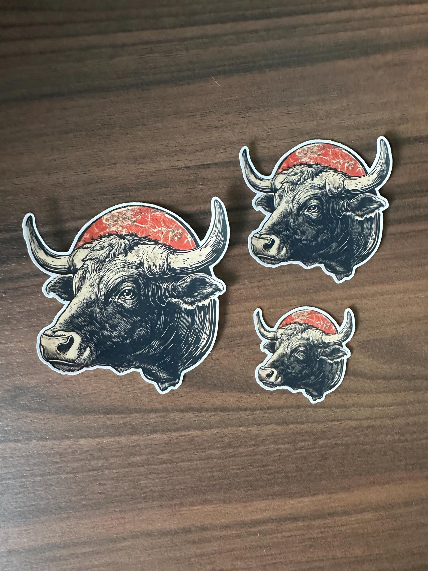 Vintage Bull Die-Cut Sticker: Western Ranch Art