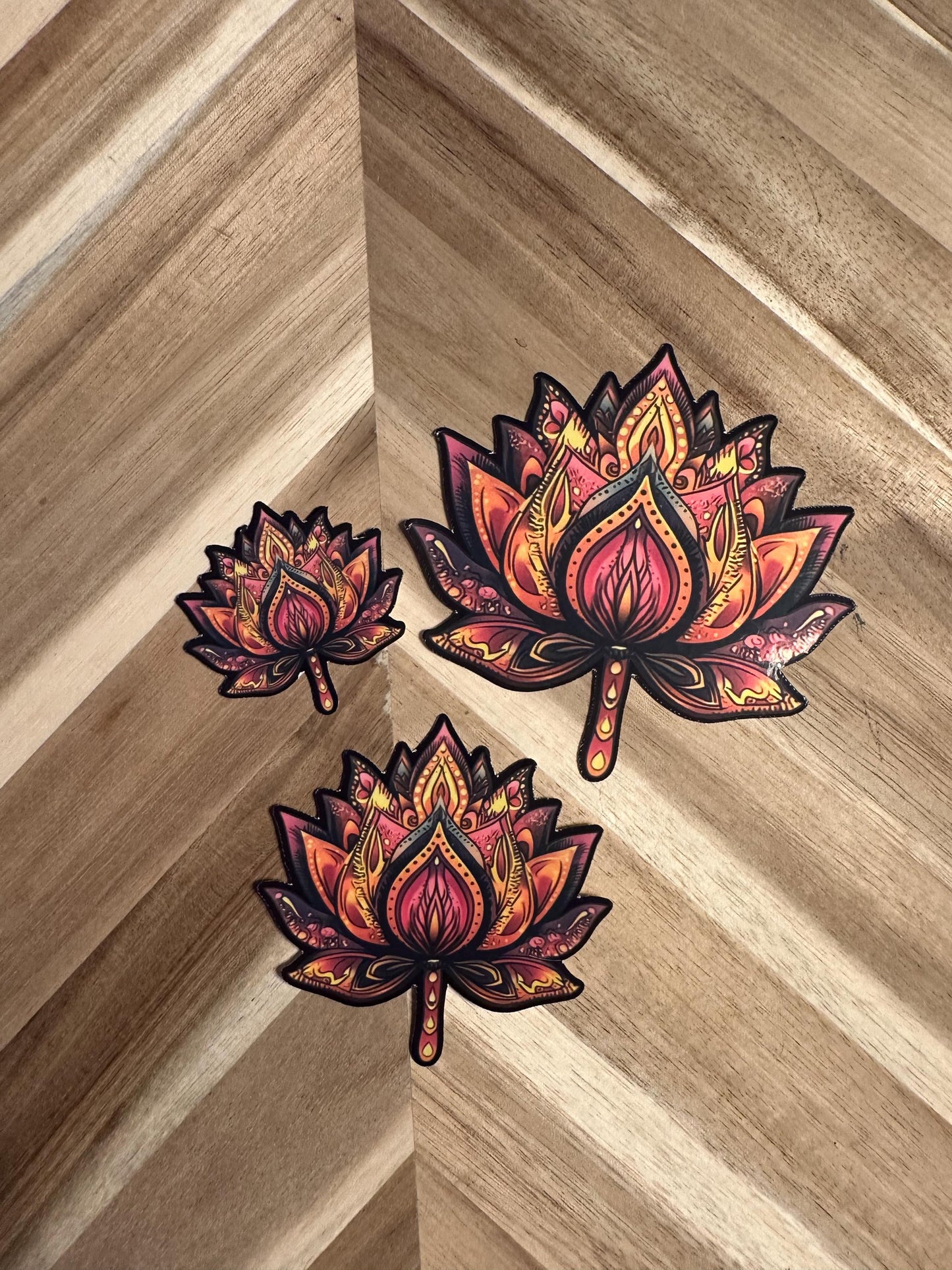 Mandala Lotus Flower Sticker: Vibrant Boho Decal