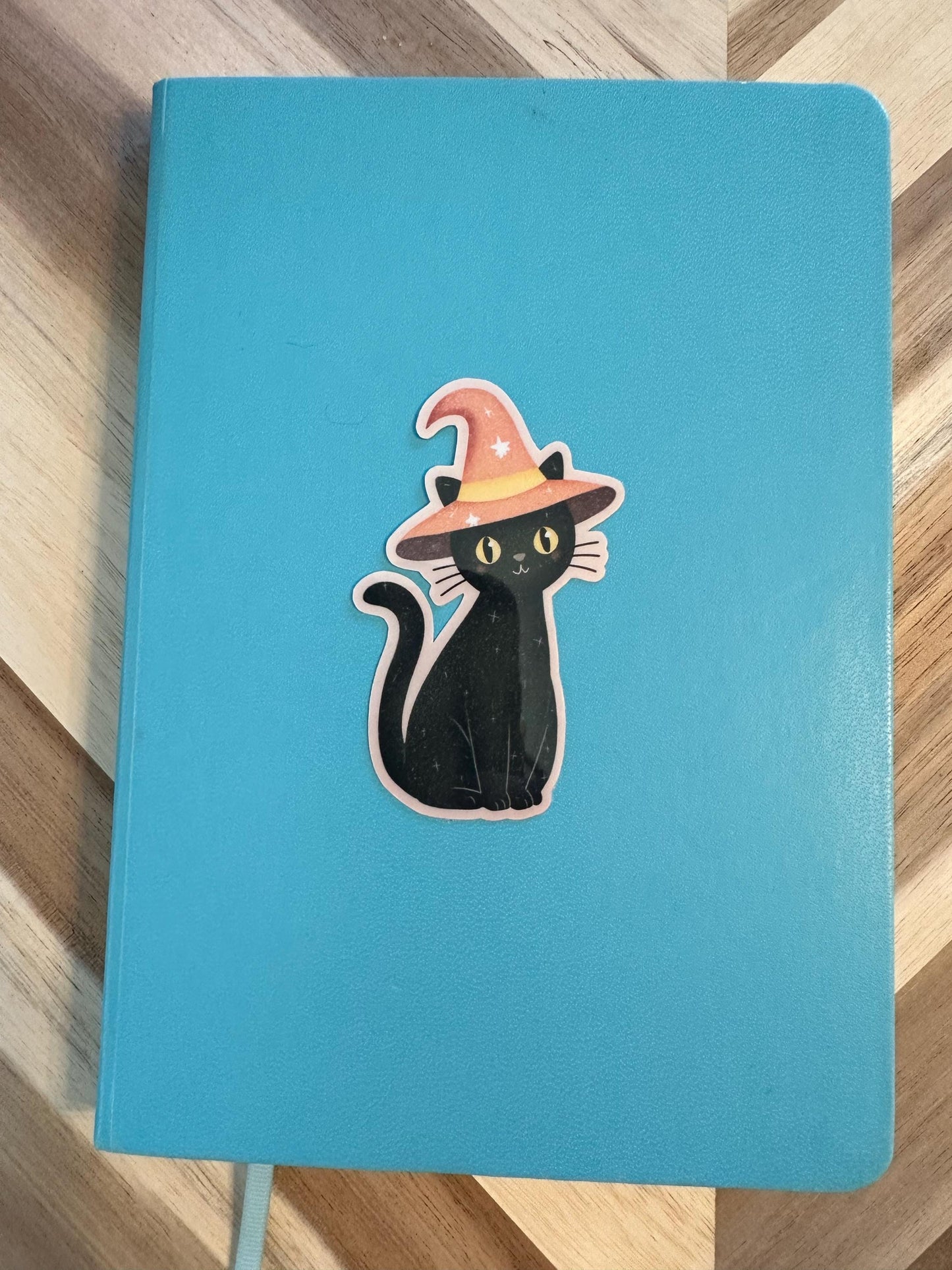 Cute Black Cat Witch Stickers - Halloween Waterproof Vinyl Sticker Set