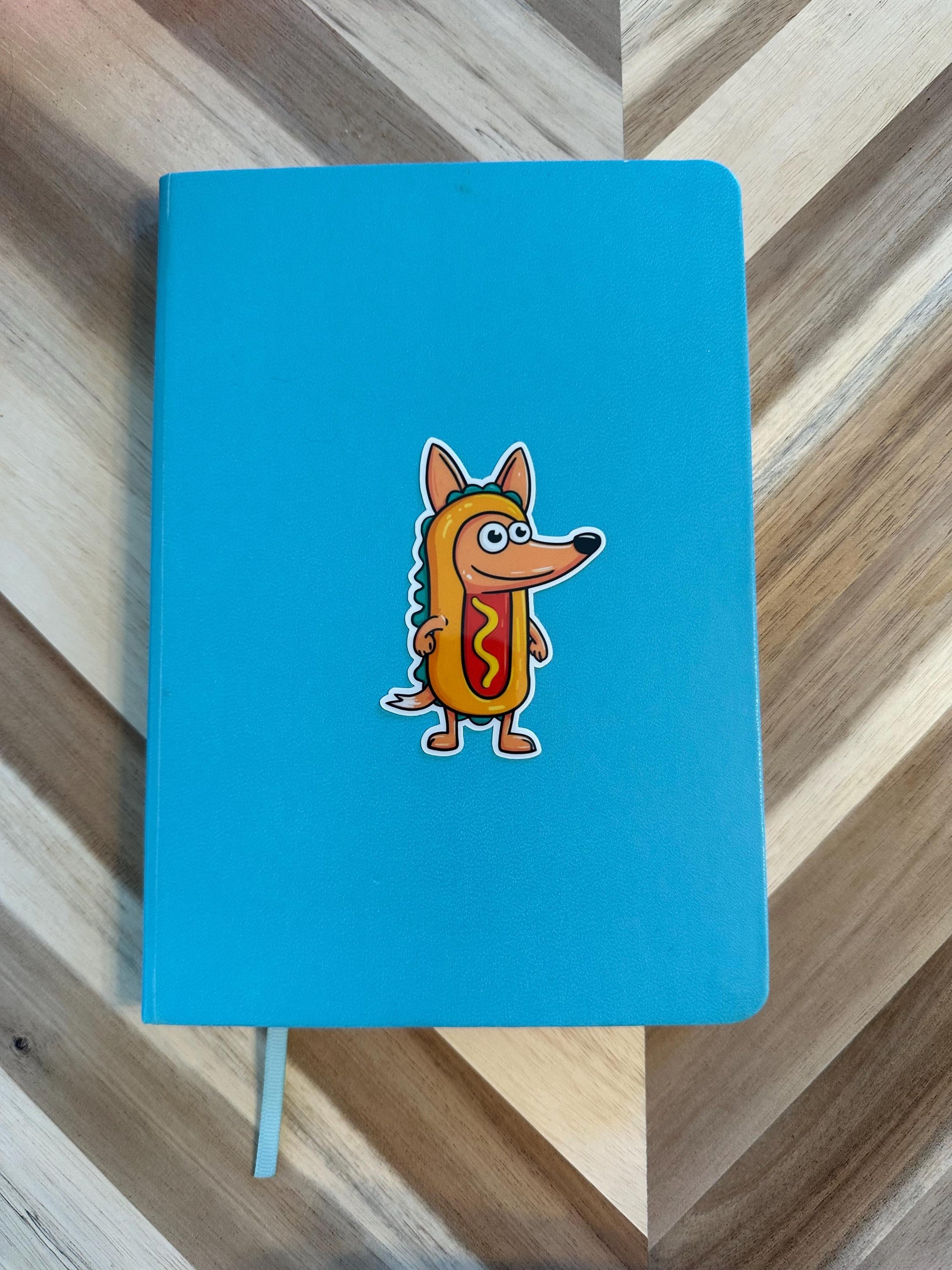 Funny Hot Dog Corgi Sticker - Cute Dog in Hot Dog Costume Vinyl Sticker