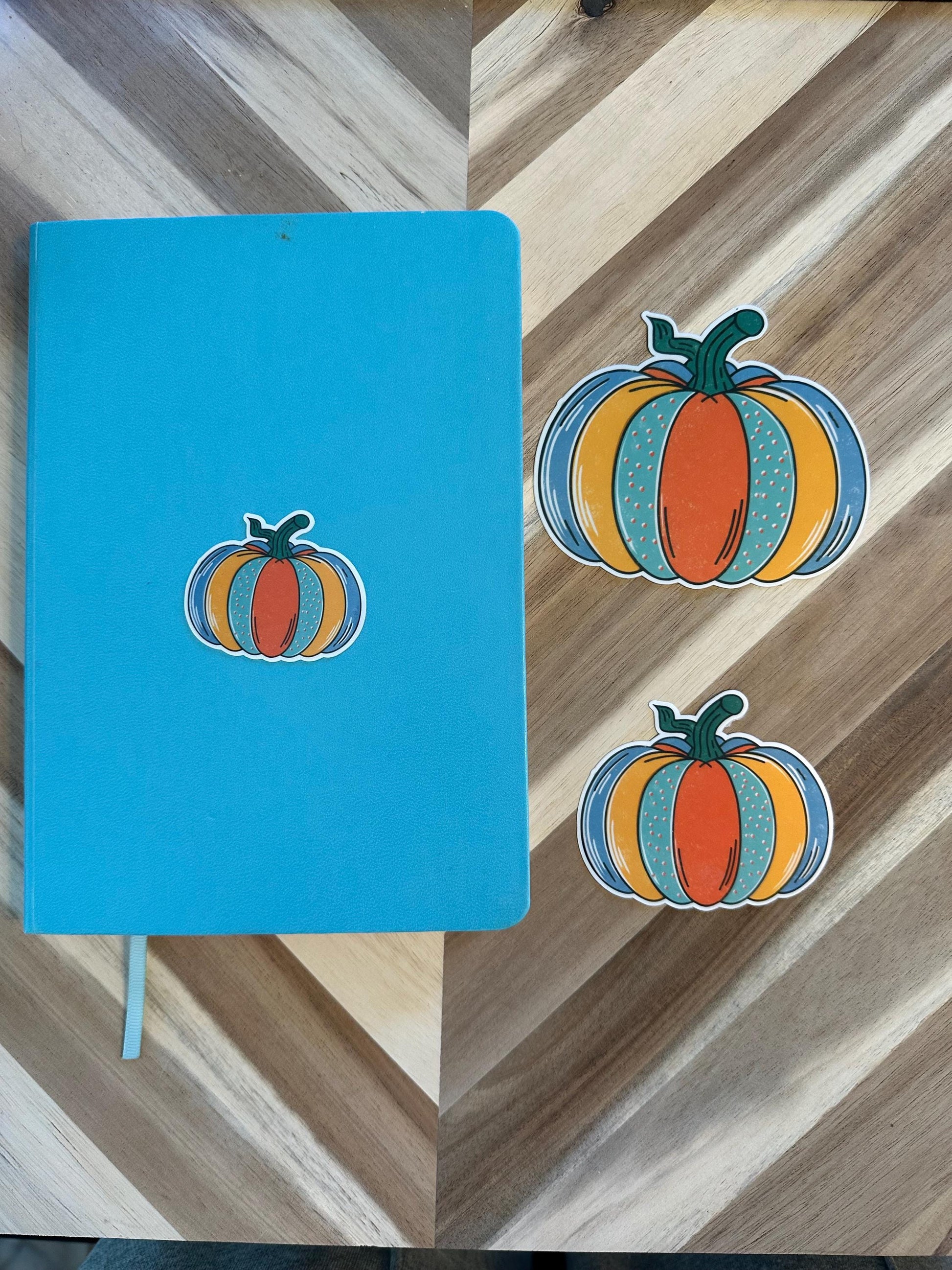 Colorful Fall Pumpkin Sticker - Boho Autumn Pumpkin Vinyl Sticker Set