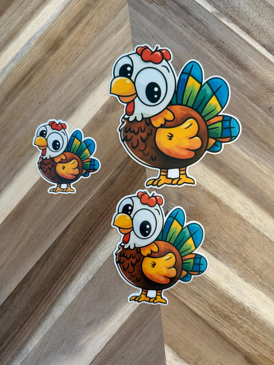 Cute Thanksgiving Turkey Sticker - Funny Turkey Vinyl Sticker