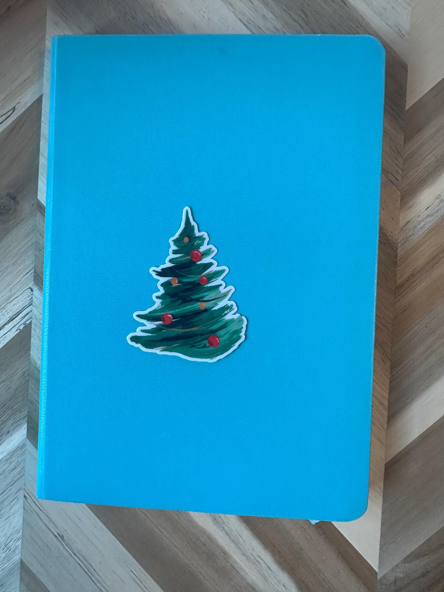 Christmas Tree Sticker | Hand Painted Holiday Decal | Festive Xmas Ornament Sticker | Watercolor Pine Tree Vinyl